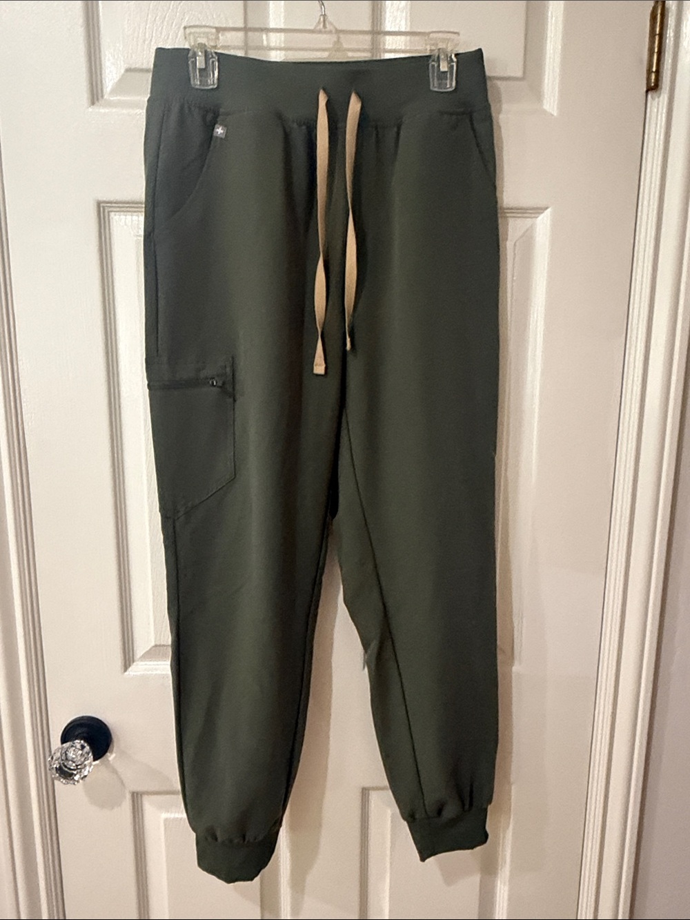 Figs Olive Green Jogger with Tan Drawstrings
